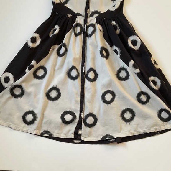 Lil By Anthropologie A-Line Shirt Dress Sz 2 Abstract Bold Retro Rockabilly Mod - Picture 6 of 13